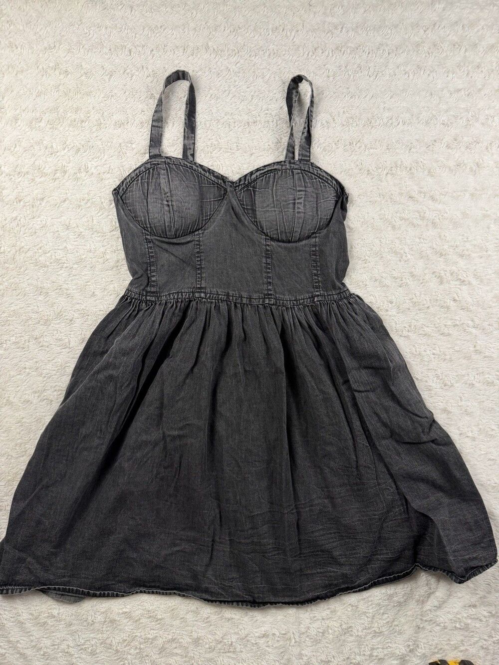 B•O•G Collective Gray Cotton Sweetheart Neck Sleeveless Sundress Women's L